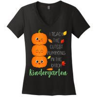 Cutest Pumpkins In The Patch Kindergarten Women's V-Neck T-Shirt