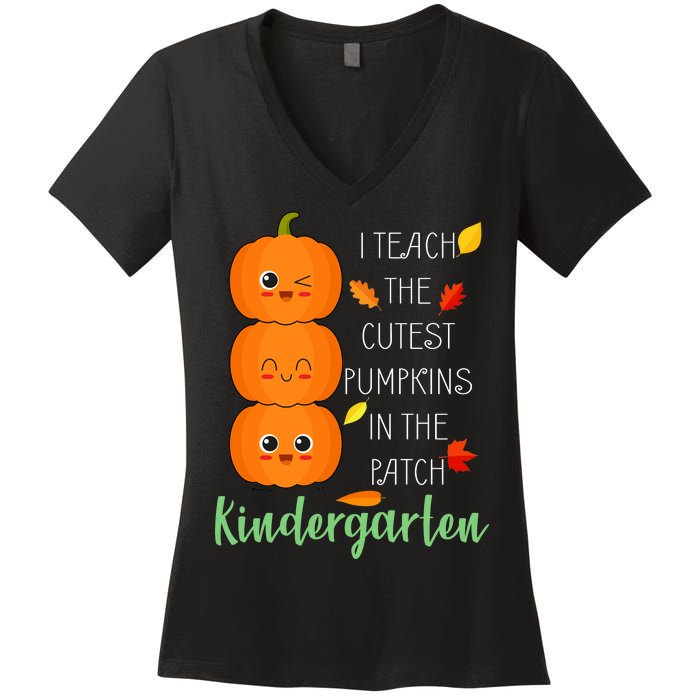 Cutest Pumpkins In The Patch Kindergarten Women's V-Neck T-Shirt