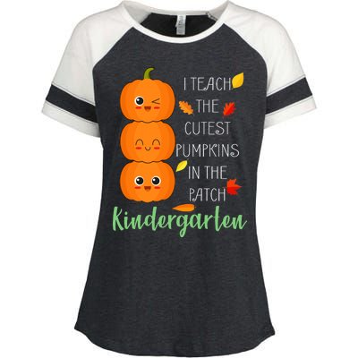 Cutest Pumpkins In The Patch Kindergarten Enza Ladies Jersey Colorblock Tee