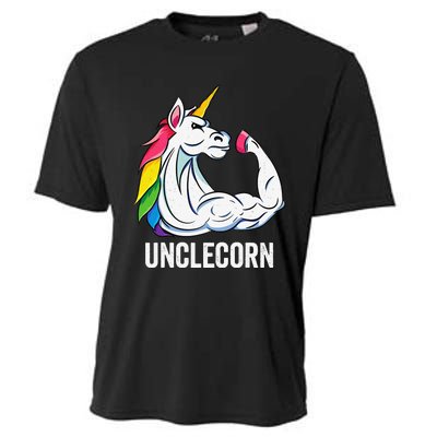 Cute Unicorn Uncle Birthday Party Apparel UncleCorn Cooling Performance Crew T-Shirt