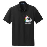 Cute Unicorn Uncle Birthday Party Apparel UncleCorn Dry Zone Grid Polo