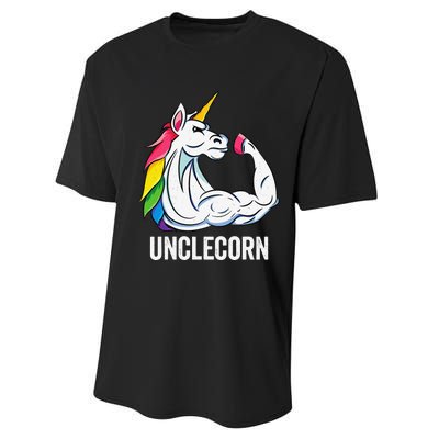 Cute Unicorn Uncle Birthday Party Apparel UncleCorn Performance Sprint T-Shirt