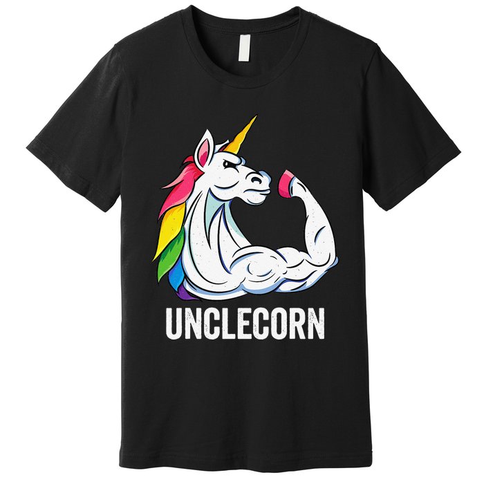 Cute Unicorn Uncle Birthday Party Apparel UncleCorn Premium T-Shirt