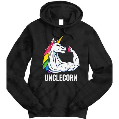 Cute Unicorn Uncle Birthday Party Apparel UncleCorn Tie Dye Hoodie