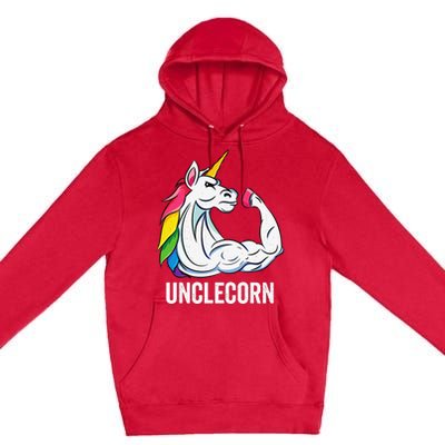 Cute Unicorn Uncle Birthday Party Apparel UncleCorn Premium Pullover Hoodie