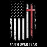 Christian Us Usa Flag American Christ Faith Over Fear Cross Flatbill Hat