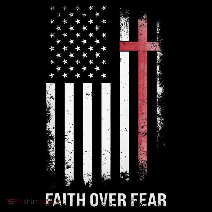 Christian Us Usa Flag American Christ Faith Over Fear Cross 16 in Basic Backpack