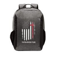 Christian Us Usa Flag American Christ Faith Over Fear Cross Vector Backpack