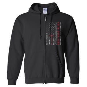 Christian Us Usa Flag American Christ Faith Over Fear Cross Full Zip Hoodie