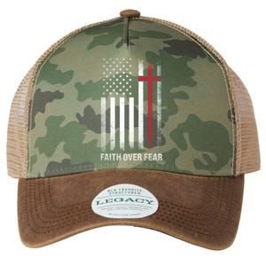 Christian Us Usa Flag American Christ Faith Over Fear Cross Legacy Tie Dye Trucker Hat