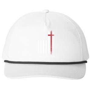 Christian Us Usa Flag American Christ Faith Over Fear Cross Snapback Five-Panel Rope Hat