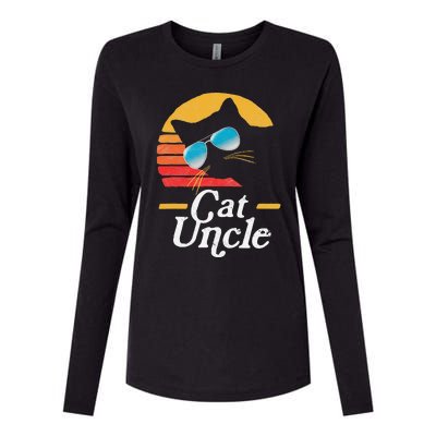 Cat Uncle Vintage 80s Style Cat Retro Sunglasses Distressed Womens Cotton Relaxed Long Sleeve T-Shirt