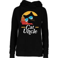 Cat Uncle Vintage 80s Style Cat Retro Sunglasses Distressed Womens Funnel Neck Pullover Hood