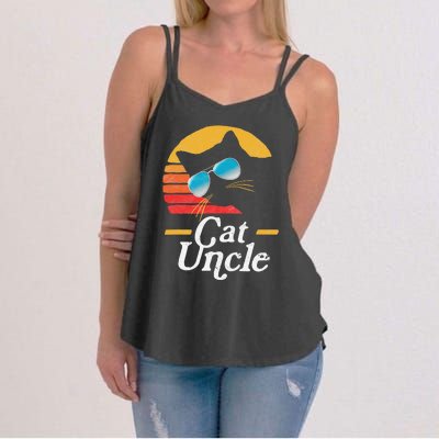 Cat Uncle Vintage 80s Style Cat Retro Sunglasses Distressed Women's Strappy Tank