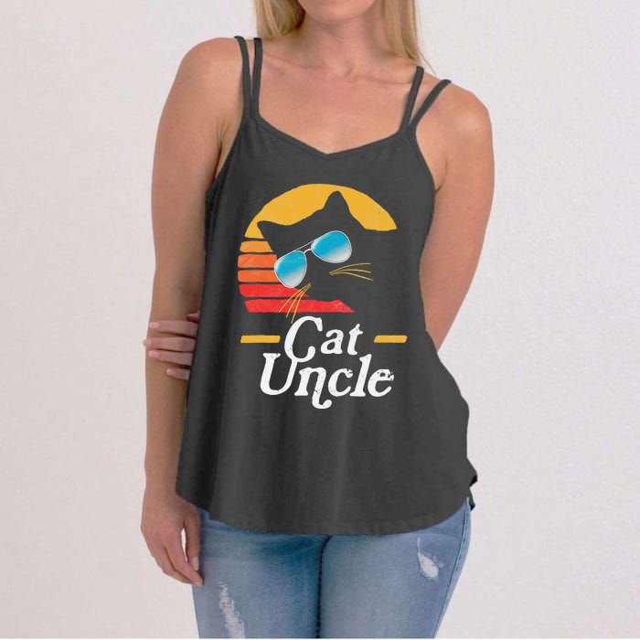 Cat Uncle Vintage 80s Style Cat Retro Sunglasses Distressed Women's Strappy Tank