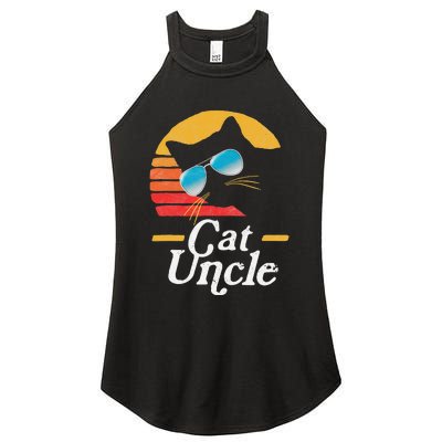 Cat Uncle Vintage 80s Style Cat Retro Sunglasses Distressed Women's Perfect Tri Rocker Tank