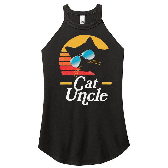 Cat Uncle Vintage 80s Style Cat Retro Sunglasses Distressed Women's Perfect Tri Rocker Tank