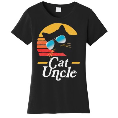 Cat Uncle Vintage 80s Style Cat Retro Sunglasses Distressed Women's T-Shirt