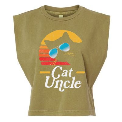 Cat Uncle Vintage 80s Style Cat Retro Sunglasses Distressed Garment-Dyed Women's Muscle Tee