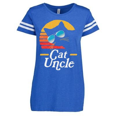 Cat Uncle Vintage 80s Style Cat Retro Sunglasses Distressed Enza Ladies Jersey Football T-Shirt