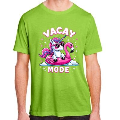 Cute Unicorn Vacay Mode Funny Family Vacation Flamingo Gift Adult ChromaSoft Performance T-Shirt