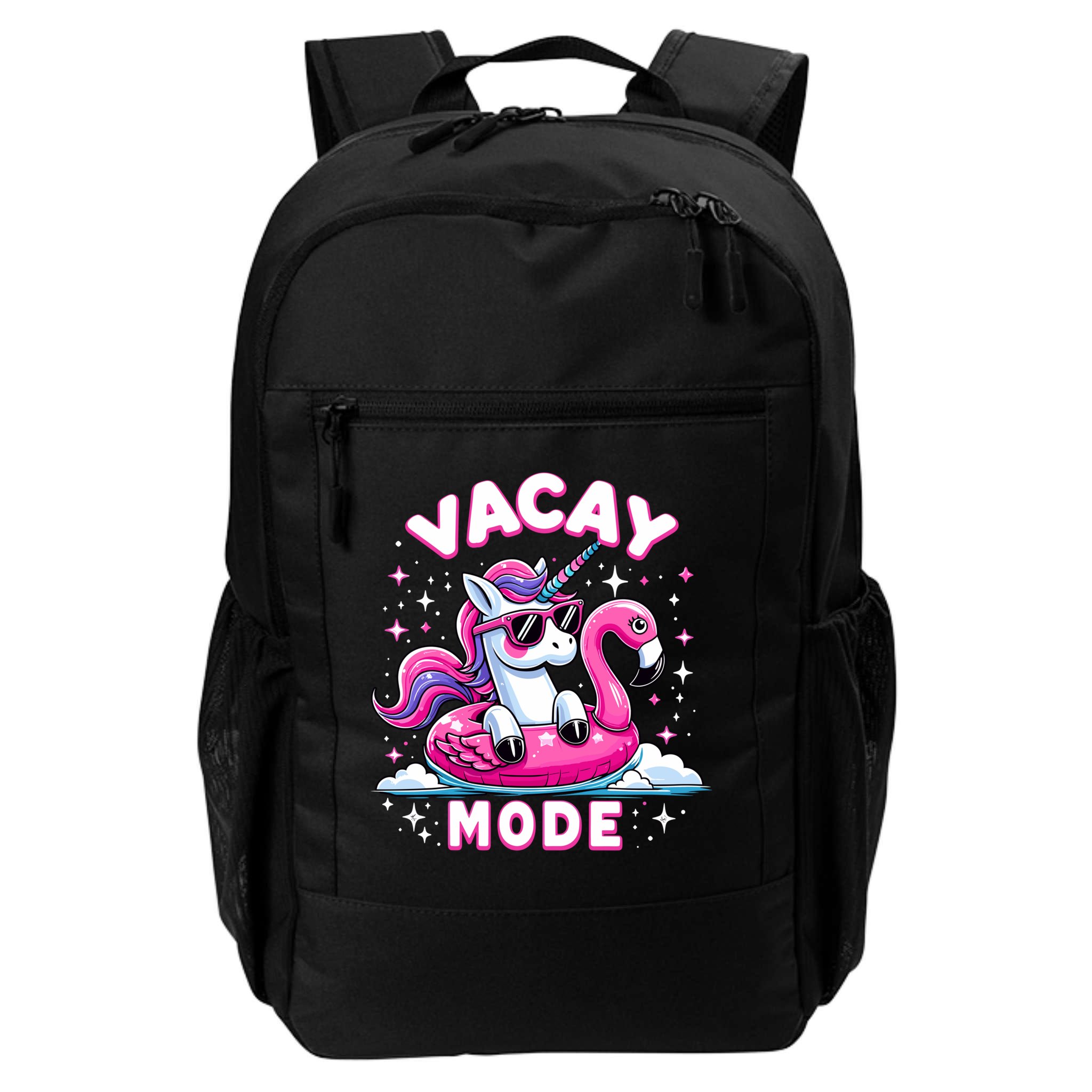 Cute Unicorn Vacay Mode Funny Family Vacation Flamingo Gift Backpack