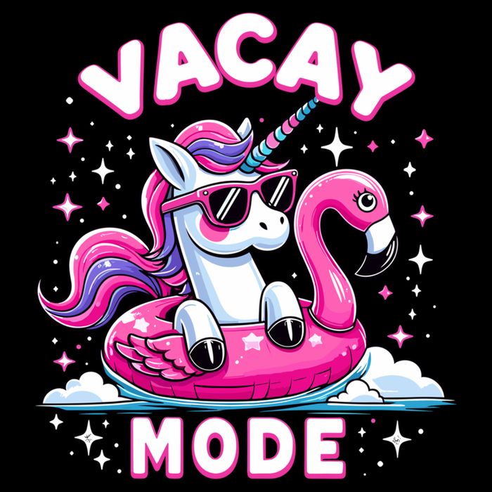 Cute Unicorn Vacay Mode Funny Family Vacation Flamingo Gift Backpack