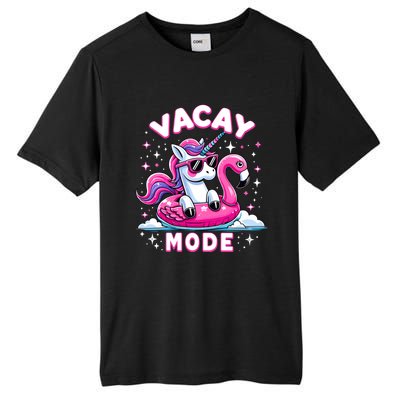 Cute Unicorn Vacay Mode Funny Family Vacation Flamingo Gift Tall Fusion ChromaSoft Performance T-Shirt