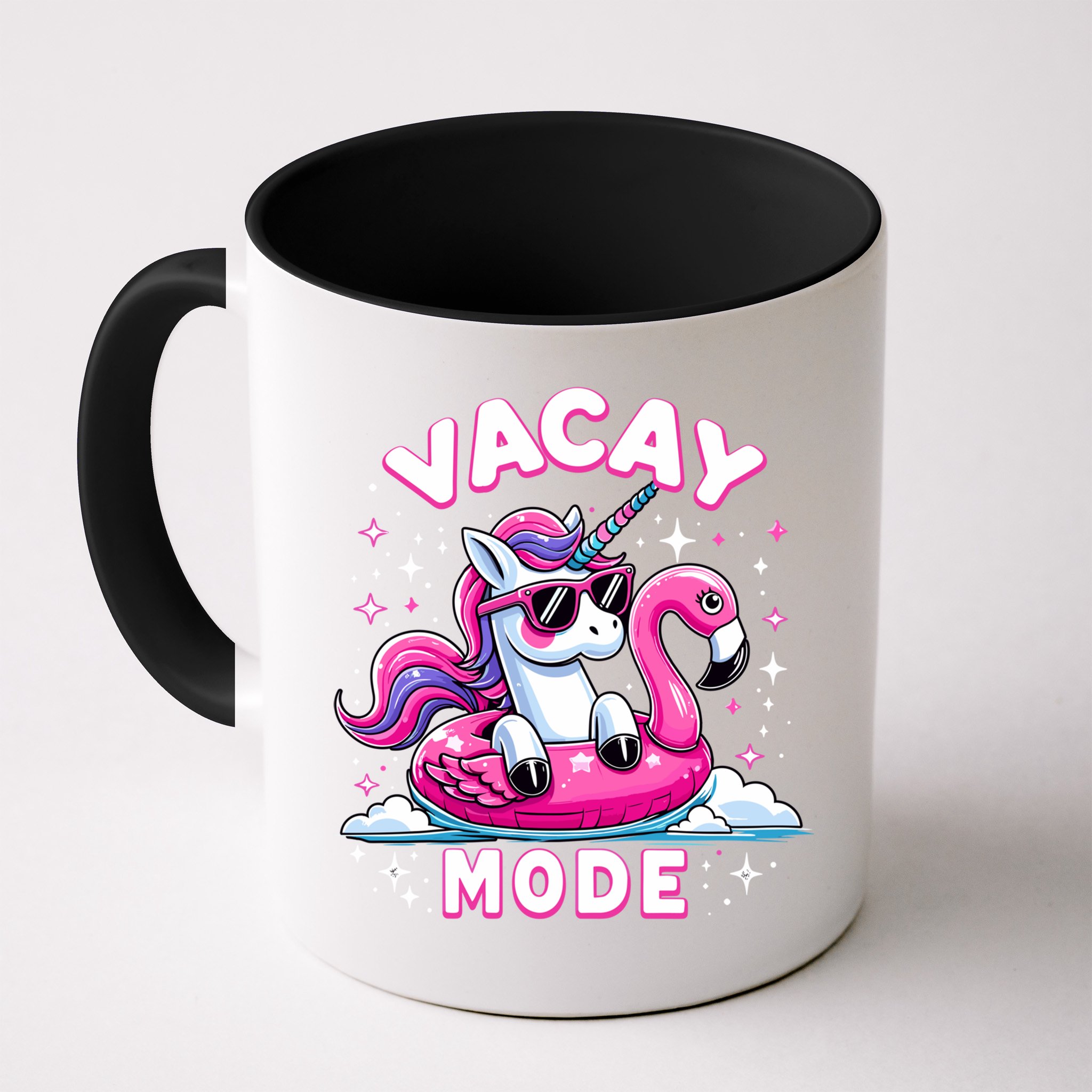 Cute Unicorn Vacay Mode Funny Family Vacation Flamingo Gift Mug