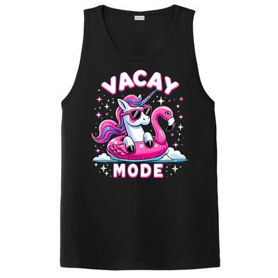 Cute Unicorn Vacay Mode Funny Family Vacation Flamingo Gift PosiCharge Competitor Tank