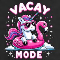 Cute Unicorn Vacay Mode Funny Family Vacation Flamingo Gift Hat