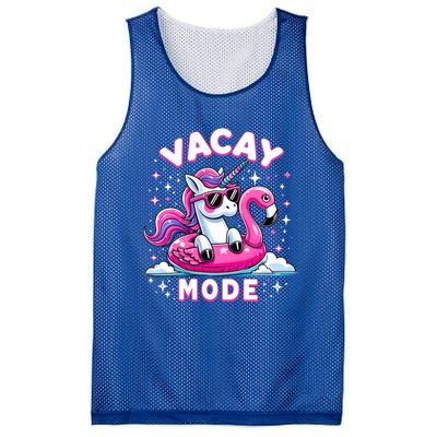 Cute Unicorn Vacay Mode Funny Family Vacation Flamingo Gift Mesh Reversible Basketball Jersey Tank