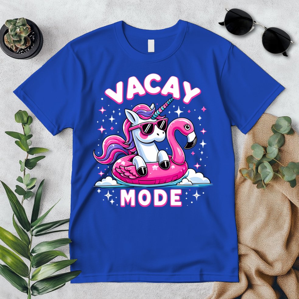 Cute Unicorn Vacay Mode Funny Family Vacation Flamingo Gift Premium T-Shirt
