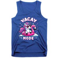 Cute Unicorn Vacay Mode Funny Family Vacation Flamingo Gift Tank Top