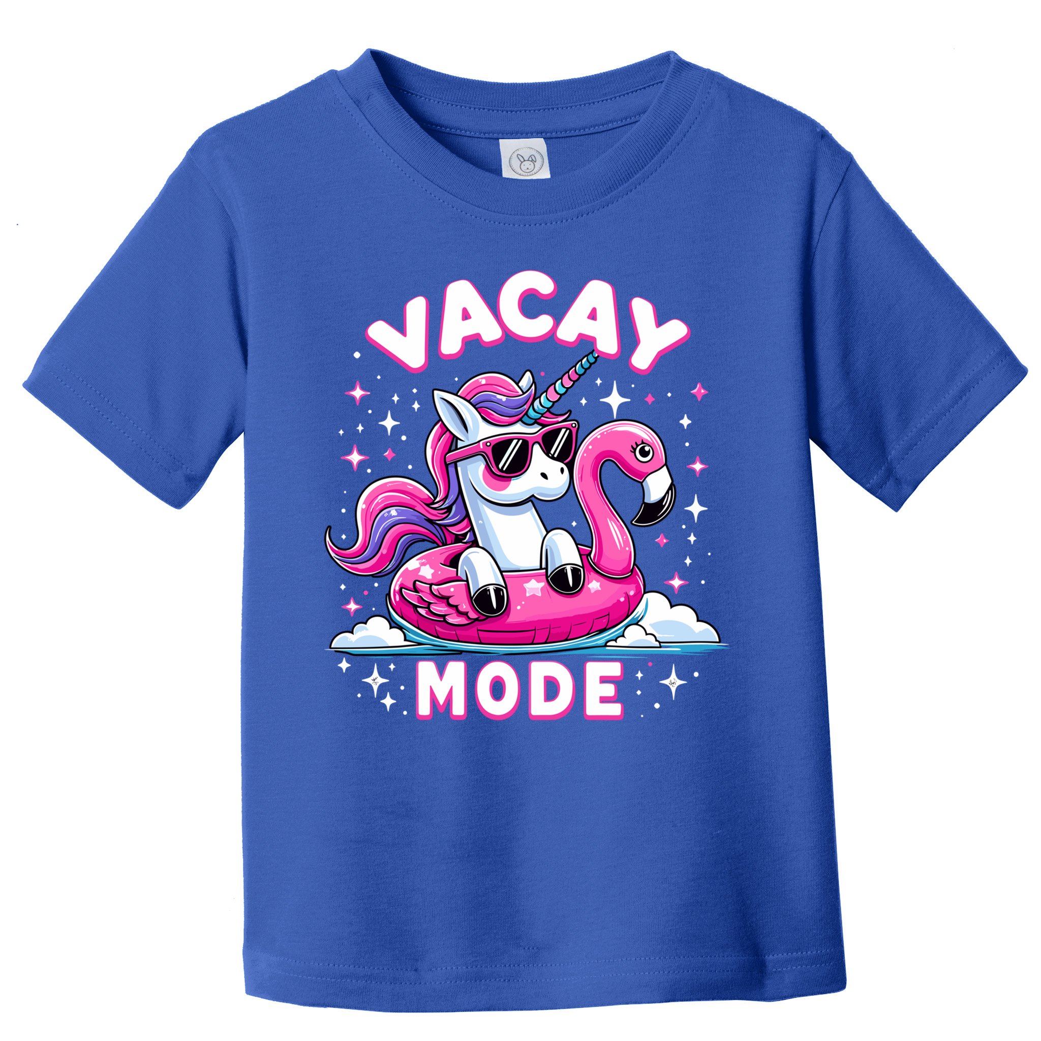 Cute Unicorn Vacay Mode Funny Family Vacation Flamingo Gift Toddler T-Shirt
