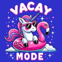 Cute Unicorn Vacay Mode Funny Family Vacation Flamingo Gift Zip Tote Bag