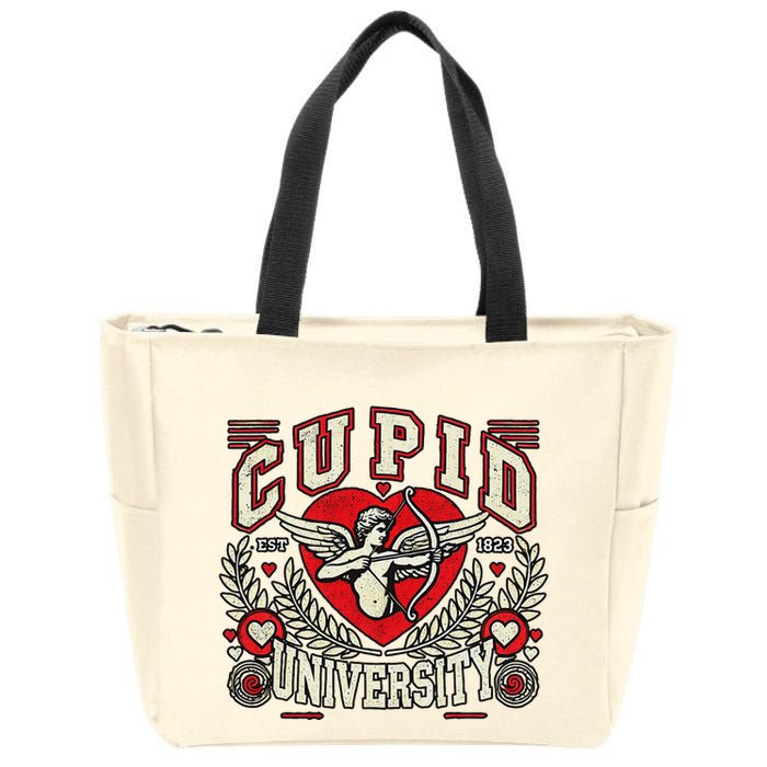 Cupid U.N.I.V.E.R.S.I.T.Y Valentine Theme Zip Tote Bag