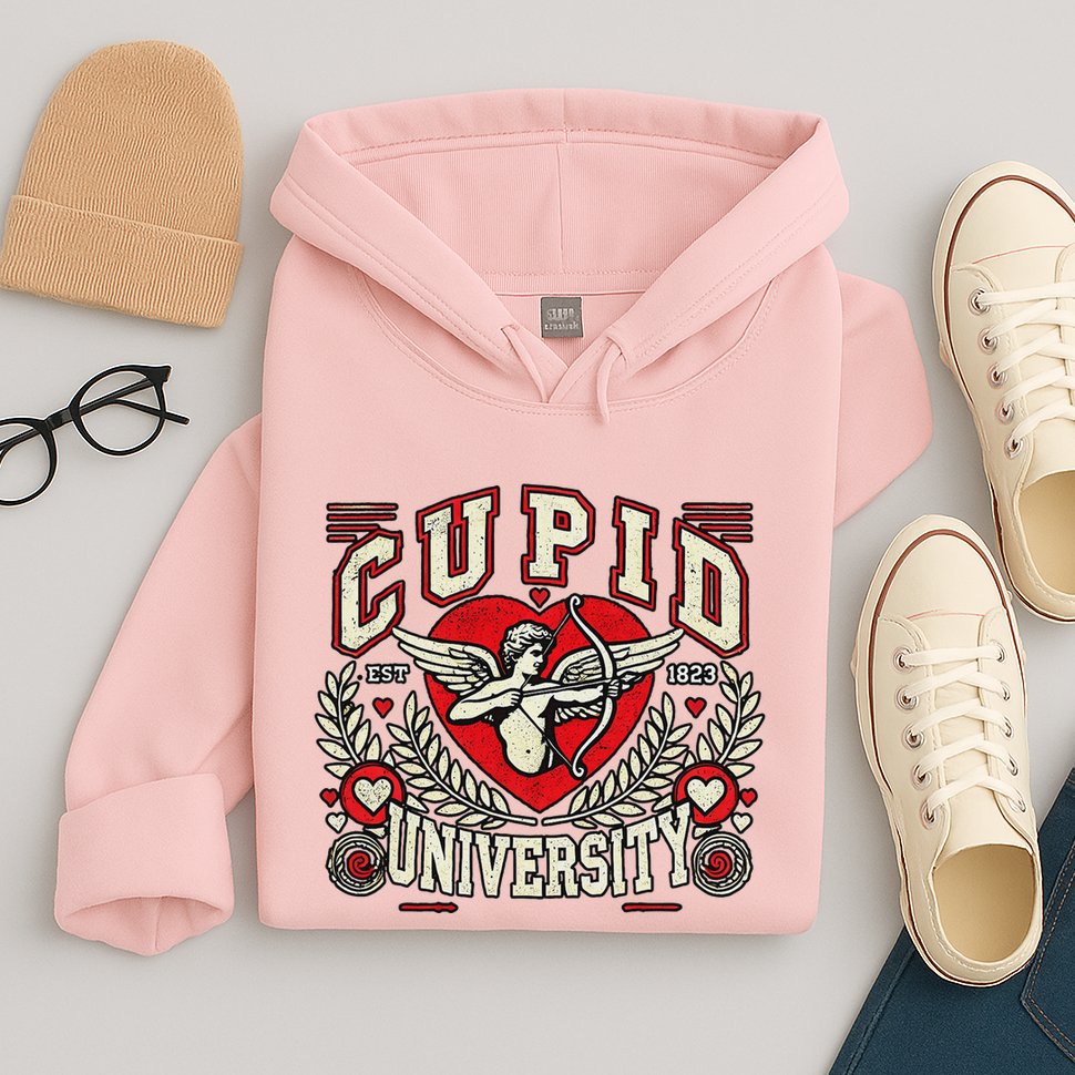 Cupid U.N.I.V.E.R.S.I.T.Y Valentine Theme Hoodie