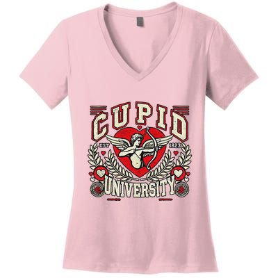 Cupid U.N.I.V.E.R.S.I.T.Y Valentine Theme Women's V-Neck T-Shirt