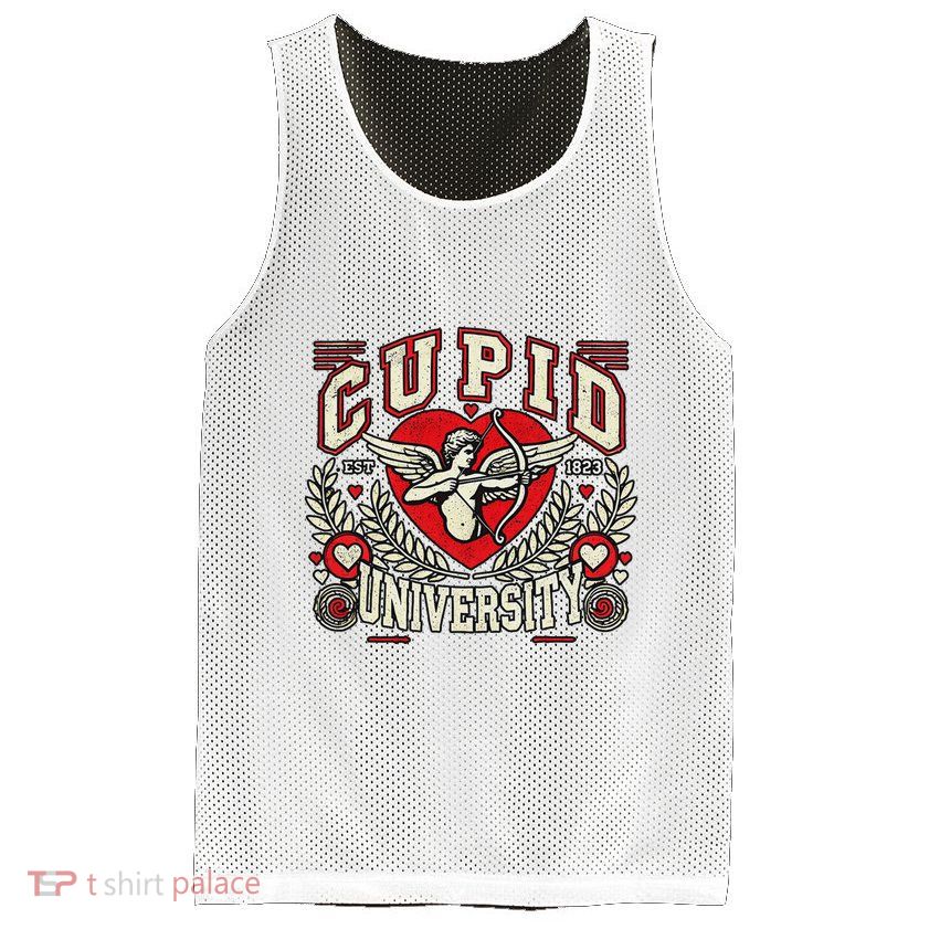 Cupid U.N.I.V.E.R.S.I.T.Y Valentine Theme Mesh Reversible Basketball Jersey Tank