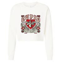 Cupid U.N.I.V.E.R.S.I.T.Y Valentine Theme Cropped Pullover Crew