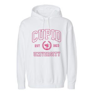 Cupid University Valentines Day Garment-Dyed Fleece Hoodie