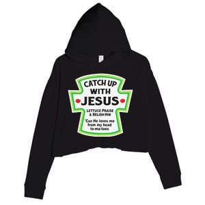 Catch Up With Jesus Funny Christian Crop Fleece Hoodie