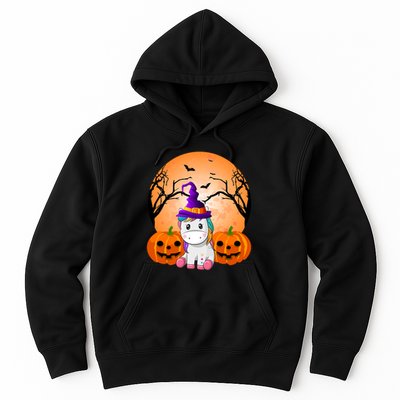 Cute Unicorn Witch Jack O Lantern Halloween Hoodie