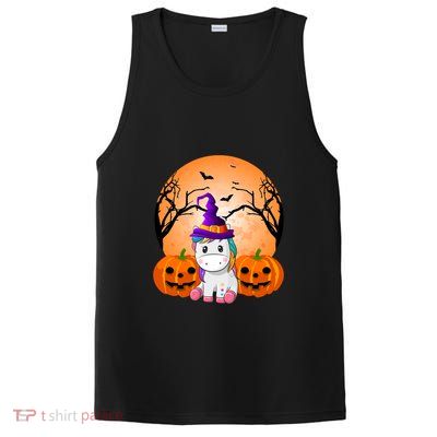 Cute Unicorn Witch Jack O Lantern Halloween PosiCharge Competitor Tank