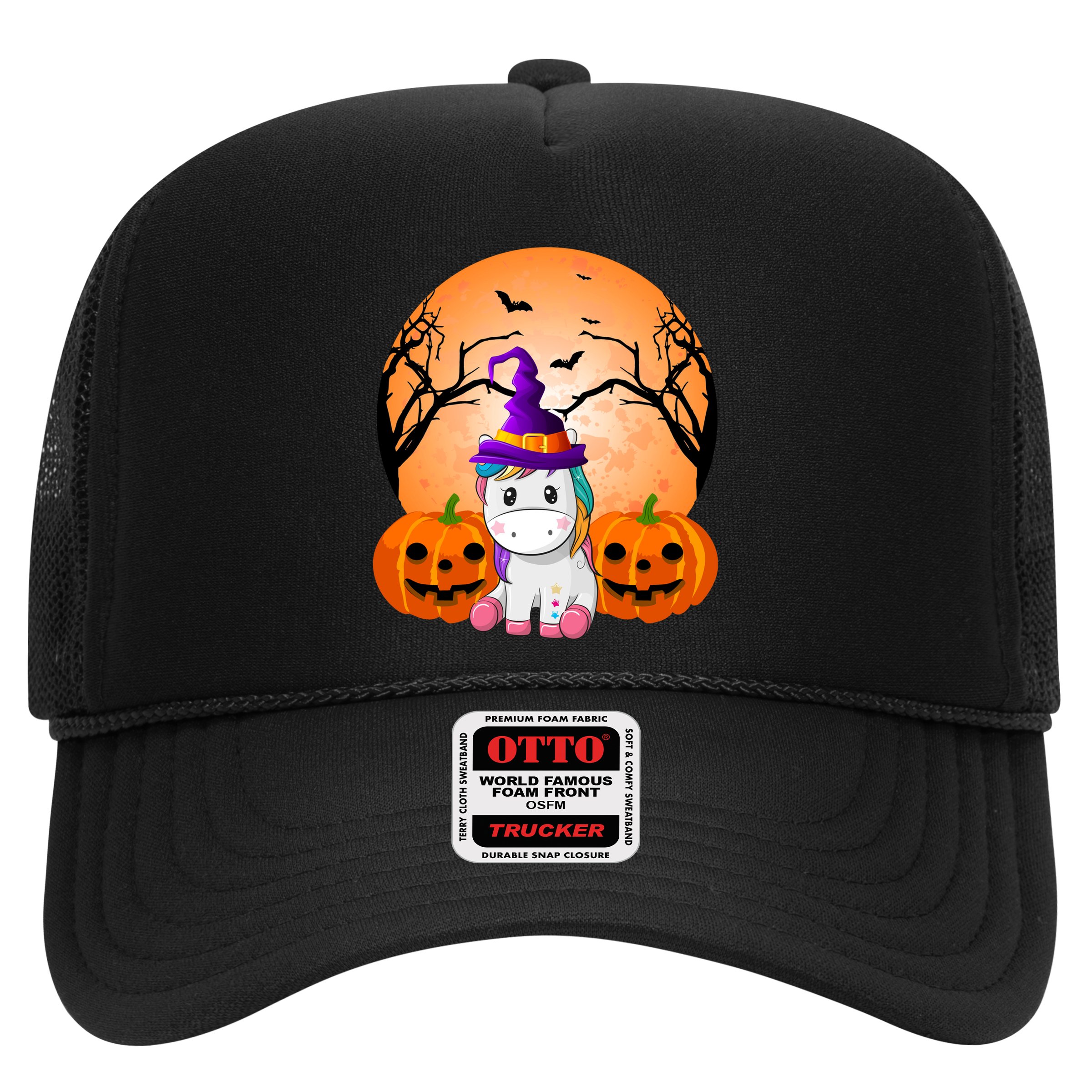 Cute Unicorn Witch Jack O Lantern Halloween Hat