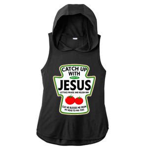 Catch Up With Jesus Ladies PosiCharge Tri-Blend Wicking Draft Hoodie Tank