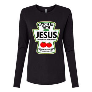 Catch Up With Jesus Womens Cotton Relaxed Long Sleeve T-Shirt