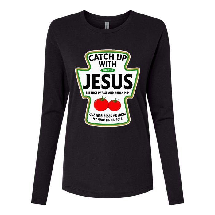 Catch Up With Jesus Womens Cotton Relaxed Long Sleeve T-Shirt