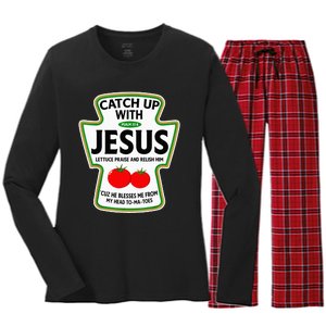 Catch Up With Jesus Women's Long Sleeve Flannel Pajama Set 